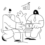 Conversation Businessman And Customer illustration - Free transparent PNG, SVG. No Sign up needed.