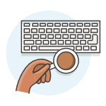 Workspace Keyboard Coffee 2 illustration - Free transparent PNG, SVG. No Sign up needed.