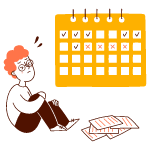 Overworked Employee - Calendar illustration - Free transparent PNG, SVG. No sign up needed.