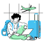 Digital Nomad Airport illustration - Free transparent PNG, SVG. No Sign up needed.