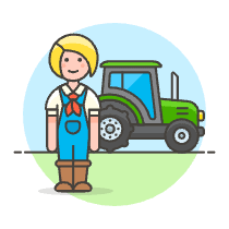 Farmer Tractor 2 Illustration from UX Colors Set