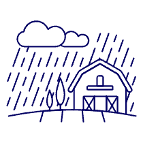 Raining Barn Field Illustration from UX Line Set