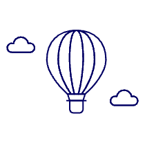 Hot Air Bolloon Illustration from UX Line Set