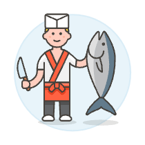 Fish Vendor 1 Illustration from UX Colors Set