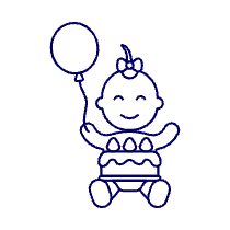 Baby Cake Birthday 1 Illustration from UX Line Set