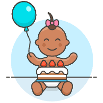 Baby Cake Birthday 3 Illustration from UX Colors Set