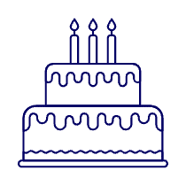 Birthday Cake Illustration from UX Line Set