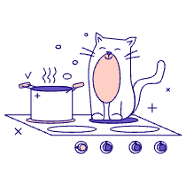 Cooking At Home With Cat Illustration from Bangalore - Pro Set