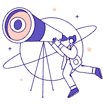 Looking Through Telescope 2 Illustration from Bangalore - Pro Set