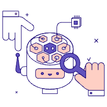 Scientists Working On Robot Computer Brain Illustration from Bangalore - Pro Set