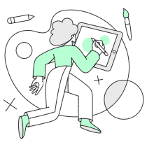 Illustrator Drawing With Ipad Illustration from Free illustrations Set