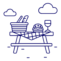 Burger Picnic Illustration from UX Line Set