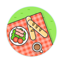 Picnic Lunch Illustration from UX Colors Set