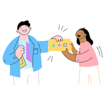 Businessman Giving Business Card 2 Illustration from Barcelona Set