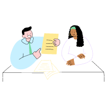 Conversation Businessman And Customer 1 Illustration from Barcelona Set