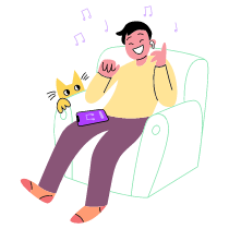 Listening Music 1 Illustration from Barcelona Set