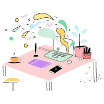 Designer Desk 2 Illustration from Barcelona Set