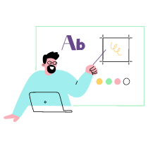Designer Giving A Keynote 1 Illustration from Barcelona Set
