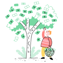 MONEY GROW Trees 1 Illustration from Barcelona Set