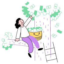 MONEY GROW Trees 2 Illustration from Barcelona Set
