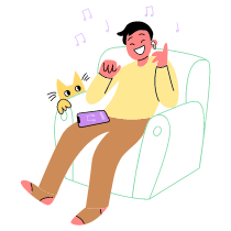 LISTEN MUSIC 1 Illustration from Barcelona Set