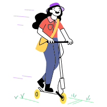 Ride E Schooter Illustration from Barcelona Set