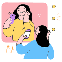 Selfie Illustration from Barcelona Set