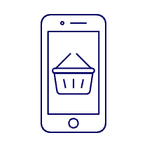 Shopping Basket Phone 2 Illustration from UX Line Set