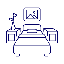 Single Bed Room Illustration from UX Line Set