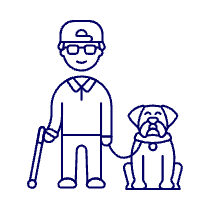 Blind Disability 1 Illustration from UX Line Set