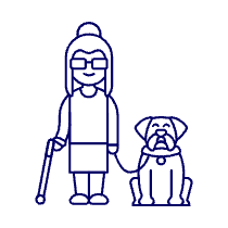 Blind Disability 4 Illustration from UX Line Set