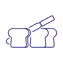 Cutting Bread Illustration from UX Line Set