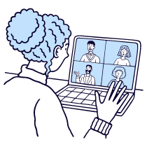 Communication Virtual Meeting Team Illustration from Bruxelles Duotone Set