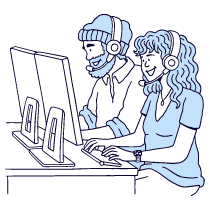 Customer Service Support Digital Customer Service Call Center Illustration from Bruxelles Duotone Set