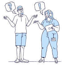 Customer Service Support FAQ Illustration from Bruxelles Duotone Set