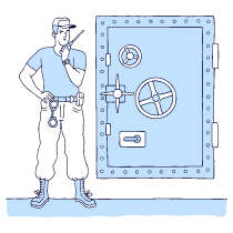 Customer Service Support Security Safety Illustration from Bruxelles Duotone Set