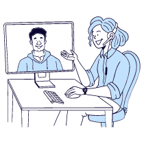 Digital Customer Service Call Center Illustration from Bruxelles Duotone Set