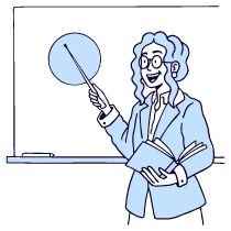 Education Teacher Presenting Illustration from Bruxelles Duotone Set