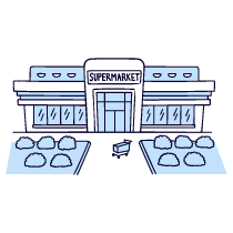 Supermarket 2 Illustration from Bruxelles Duotone Set