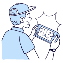 Gaming On Portable Console Illustration from Bruxelles Duotone Set