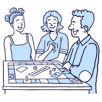 Playing Games Illustration from Bruxelles Duotone Set