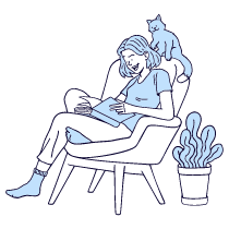 Reading A Book Illustration from Bruxelles Duotone Set