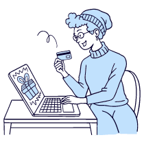 Gifting Online Shopping Illustration from Bruxelles Duotone Set