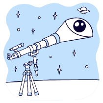 Looking Through A Telescope 1 Illustration from Bruxelles Duotone Set