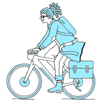 A Trendy Urban Goes To Work On A Bicycle illustration - Free transparent PNG, SVG. No Sign up needed.