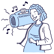 Boombox Illustration from Bruxelles Duotone Set