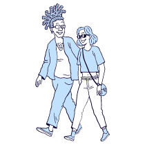 Walking Together Illustration from Bruxelles Duotone Set