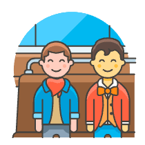 Bus Passengers 1 Illustration from UX Colors Set