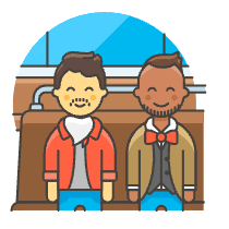 Bus Passengers 2 Illustration from UX Colors Set