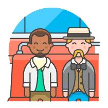 Bus Passengers 3 Illustration from UX Colors Set